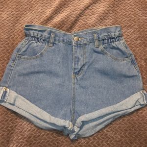 High rise jean shorts